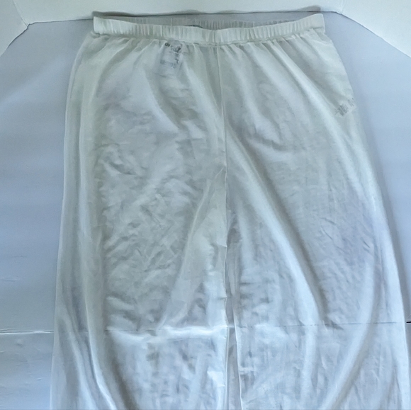 Wide Leg Pants White Mesh Swim Cover Up Pant Poolside Beachwear - Picture 4 of 12